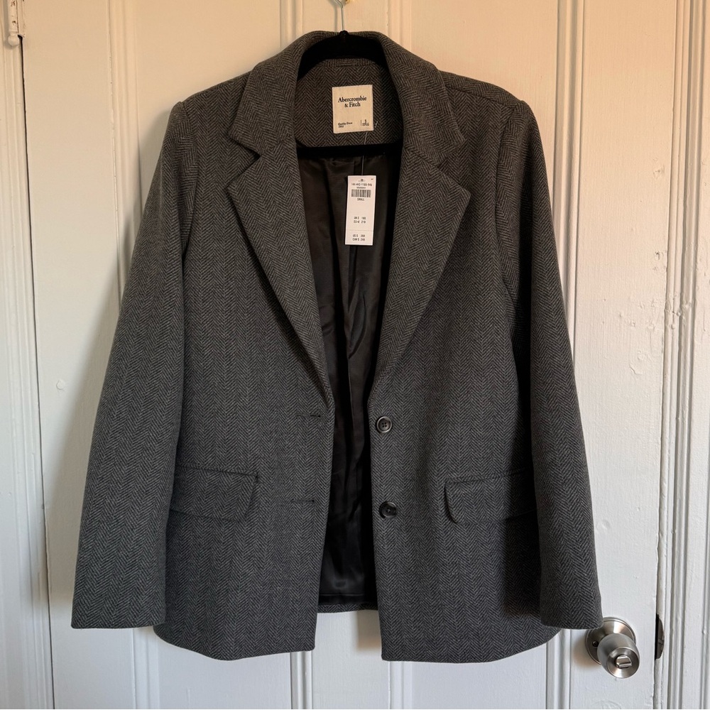 Abercrombie and fitch Herringbone Wool Blazer